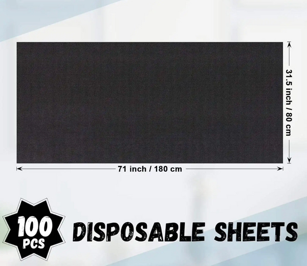 100 Pieces Disposable Black Waterproof Massage Table Sheets